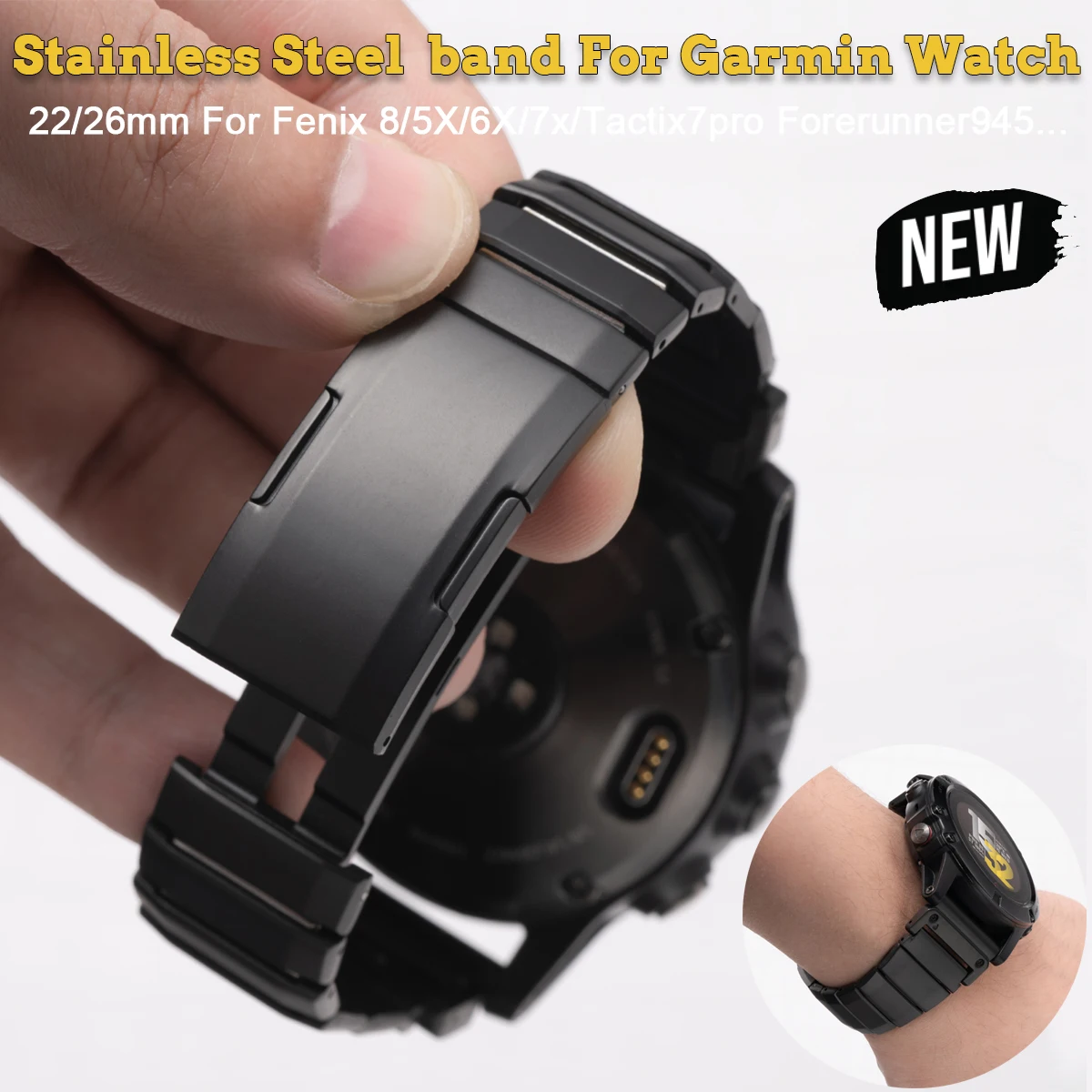 26 22mm Stainless Steel band For Garmin Watch Fenix 8/5X/6X/7x/Tactix7 Metal Bracelet Strap For Garmin Forerunner945 Instinct 2
26 22mm Stainless Steel band For Garmin Watch Fenix 8/5X/6X/7x/Tactix7 Metal Bracelet Strap For Garmin Forerunner945 Instinct 2