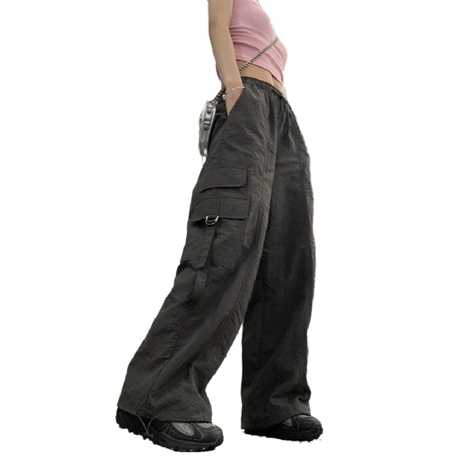 Women s Loose Cargo Long Pants Solid Color Drawstring High Waist Parachute Trousers Casual Work Baggy Pants with Pockets
Women s Loose Cargo Long Pants Solid Color Drawstring High Waist Parachute Trousers Casual Work Baggy Pants with Pockets