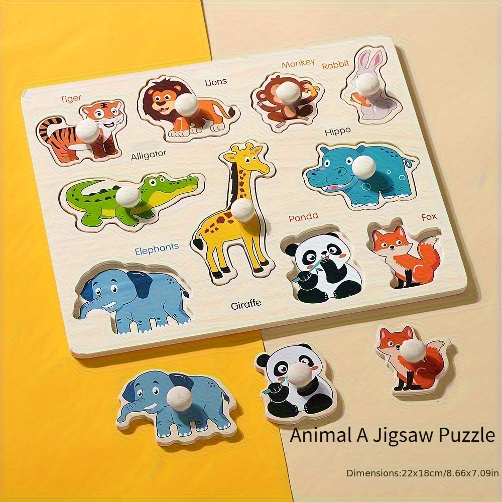 Wooden Animal Peg Puzzle for Toddlers Montessori Educational Toy Kids Preschool Learning Shape Matching Jigsaw Early Development
Wooden Animal Peg Puzzle for Toddlers Montessori Educational Toy Kids Preschool Learning Shape Matching Jigsaw Early Development