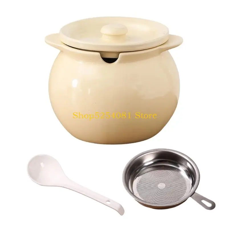 AXYC High Capacity 1400Ml Ceramic Oil Dispenser With Filter And Comfortable Handle Bacons Greases Container
AXYC High Capacity 1400Ml Ceramic Oil Dispenser With Filter And Comfortable Handle Bacons Greases Container