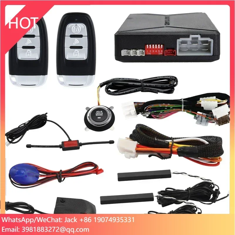 EASYGUAR EC010 PKE Car Alarm With Push Start Button & Remote Engine Start Shock Warning
EASYGUAR EC010 PKE Car Alarm With Push Start Button & Remote Engine Start Shock Warning