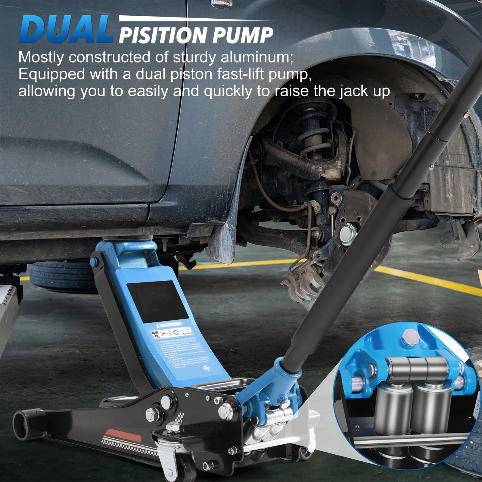 3Ton Low Profile Floor Jack Heavy Duty Iron Hydraulic Racing Floor Jack, Hydraulic Car Jack, Dual Piston Quick Lift Pump
3Ton Low Profile Floor Jack Heavy Duty Iron Hydraulic Racing Floor Jack, Hydraulic Car Jack, Dual Piston Quick Lift Pump