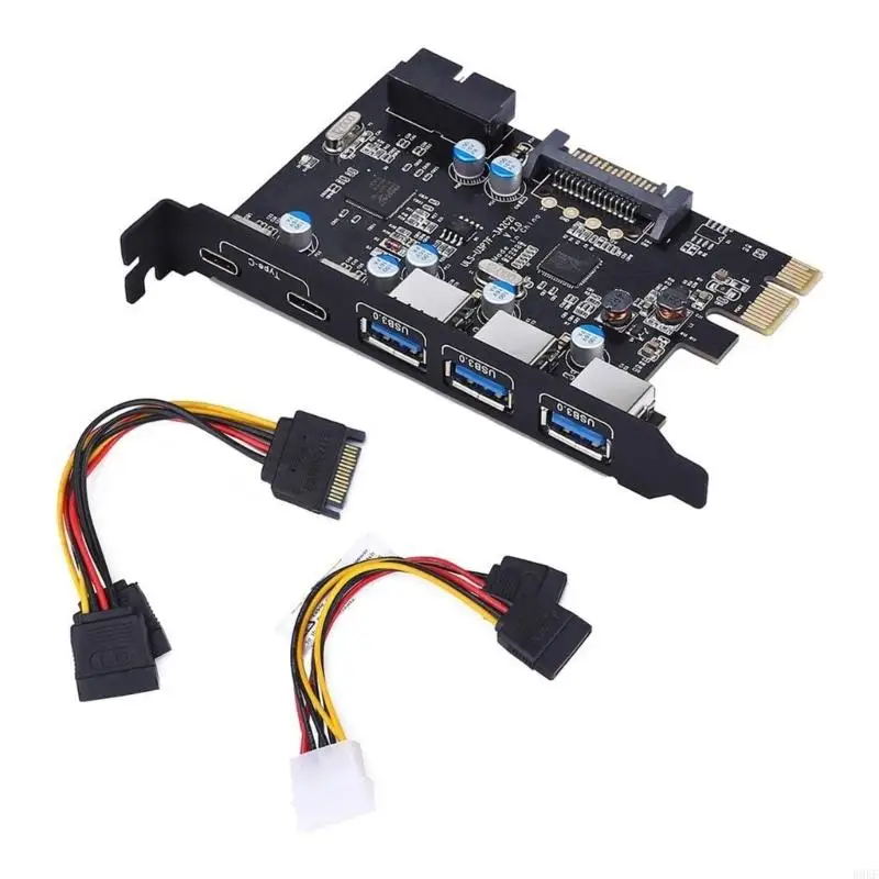 B0KF Usb3.0 PCIE Expansion Card 5-Ports PCI-E to USB3.0 Type-C Adapter Card 5-Port with 2x Type-C 3xUSB3.0 Extender
B0KF Usb3.0 PCIE Expansion Card 5-Ports PCI-E to USB3.0 Type-C Adapter Card 5-Port with 2x Type-C 3xUSB3.0 Extender