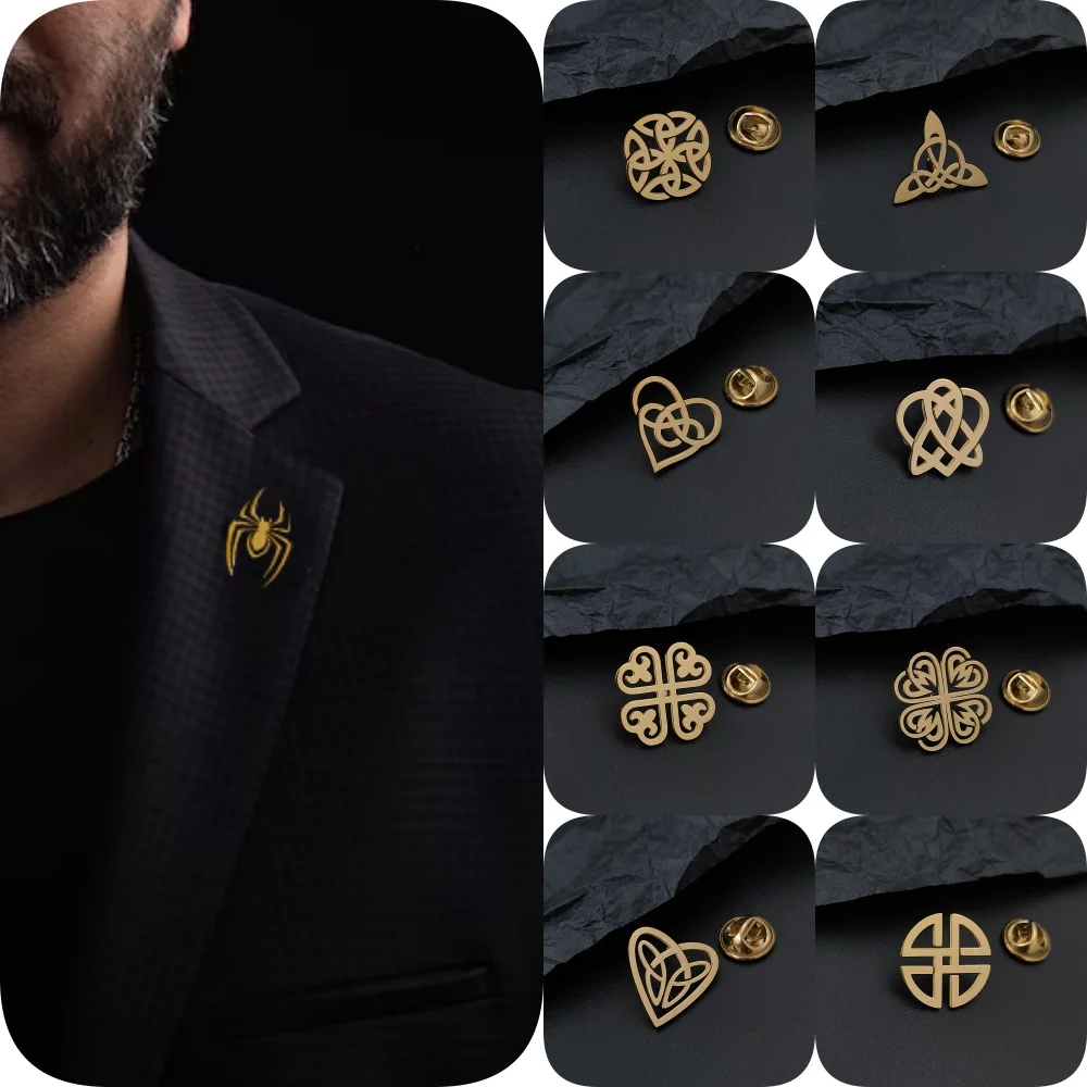 Stainless steel four leaf clover lapel pin heart shape men's suit collar brooch wedding accessories
Stainless steel four leaf clover lapel pin heart shape men's suit collar brooch wedding accessories