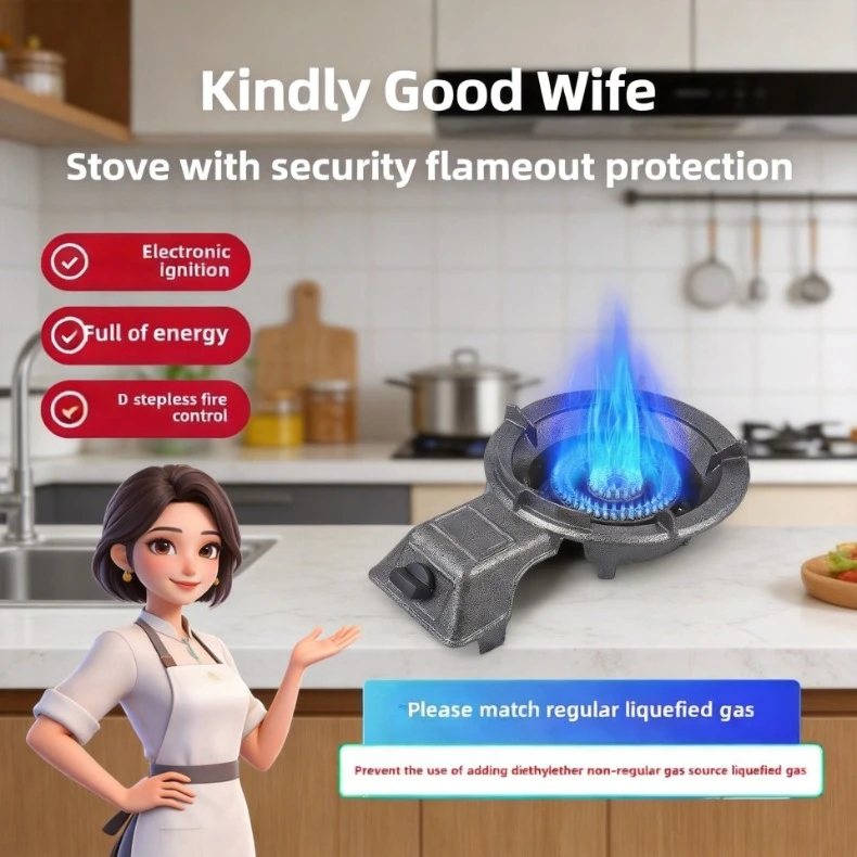 High Firepower Commercial Gas Stove Low Pressure Fire Design Desktop Energy Saving Cast Iron Stove with Flame Out Protection
High Firepower Commercial Gas Stove Low Pressure Fire Design Desktop Energy Saving Cast Iron Stove with Flame Out Protection