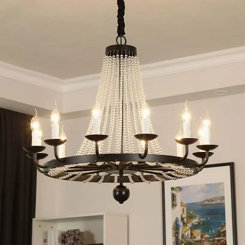 American Retro Crystal Candle E14 Chandelier Living Room Luxury Led Pendant Lights Painted Iron Led Luminarias Lighting
American Retro Crystal Candle E14 Chandelier Living Room Luxury Led Pendant Lights Painted Iron Led Luminarias Lighting
