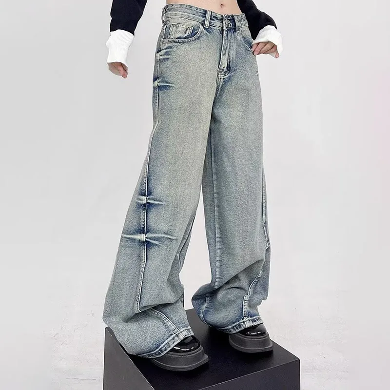 Осенние корейские ретро синие дизайнерские джинсы, мужские свободные прямые брюки, модные широкие брюки, повседневные брюки
Осенние корейские ретро синие дизайнерские джинсы, мужские свободные прямые брюки, модные широкие брюки, повседневные брюки