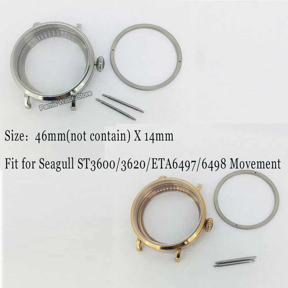 46mm Mineral Crystal Wristwatch Case for Seagull ST3620/3600/6497/6498 Movement
46mm Mineral Crystal Wristwatch Case for Seagull ST3620/3600/6497/6498 Movement