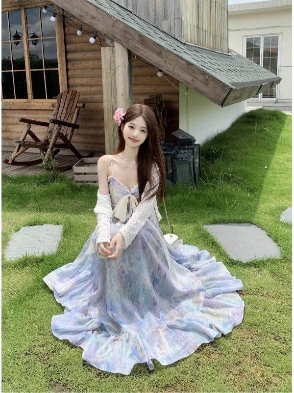 Stunning Gradient Oil Painting Print Maxi Dress Two-Piece Set plus Size Elegant Loose Fit Knot High Waist UV Protec...
Stunning Gradient Oil Painting Print Maxi Dress Two-Piece Set plus Size Elegant Loose Fit Knot High Waist UV Protec...