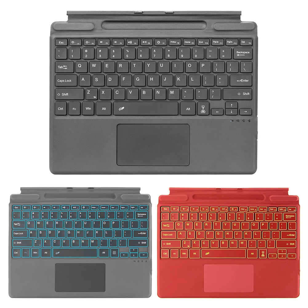 Backlit Slim Wireless Keypad Bluetooth-Compatible 7 Color Backlight Keyboard Backlit Trackpad for Microsoft Surface Pro 8/9/10/X
Backlit Slim Wireless Keypad Bluetooth-Compatible 7 Color Backlight Keyboard Backlit Trackpad for Microsoft Surface Pro 8/9/10/X