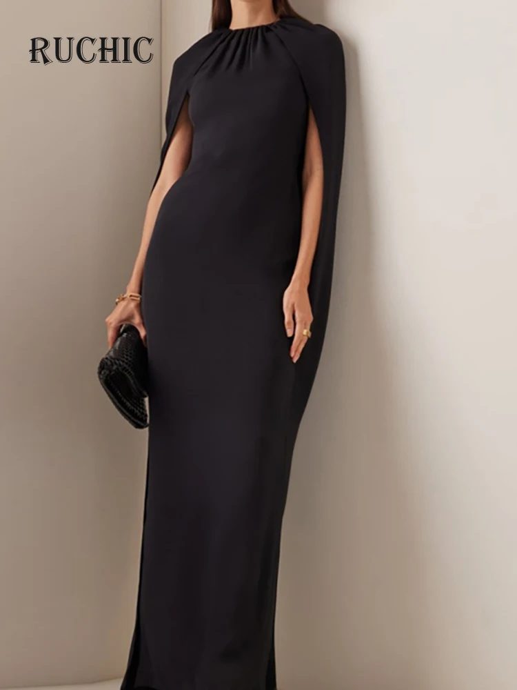 Women's Fashion Evening Dress O-neck Patchwork Shawl Sleeveless Solid Color Elegant Party Dresses Summer 2024 New Styles
Women's Fashion Evening Dress O-neck Patchwork Shawl Sleeveless Solid Color Elegant Party Dresses Summer 2024 New Styles