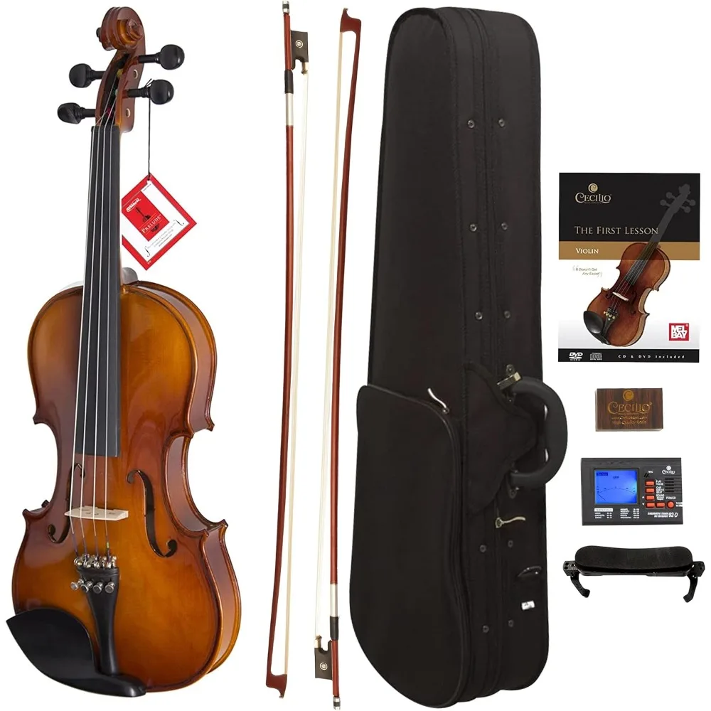 CVN-300 Solidwood Ebony Fitted Violin with D'Addario Prelude Strings, Size 3/4
CVN-300 Solidwood Ebony Fitted Violin with D'Addario Prelude Strings, Size 3/4