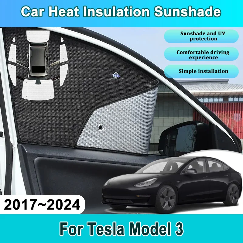 Car Sunshade For Tesla Model 3 2024 2023 2022~2017 Light Blocking Curtains Windshield Cover Heat insulation Stickers Accessories
Car Sunshade For Tesla Model 3 2024 2023 2022~2017 Light Blocking Curtains Windshield Cover Heat insulation Stickers Accessories