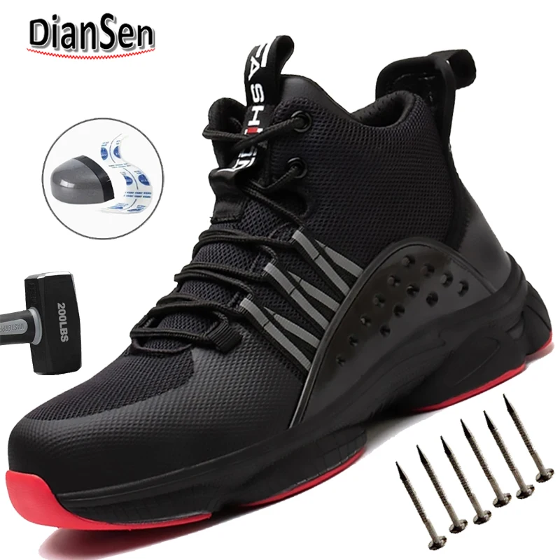 Mens High-Top Steel Toe Work Boots Comfy, Non-Slip, Durable Safety Shoes for All Seasons With EVA Insole Anti-Puncture Work Shoe
Mens High-Top Steel Toe Work Boots Comfy, Non-Slip, Durable Safety Shoes for All Seasons With EVA Insole Anti-Puncture Work Shoe