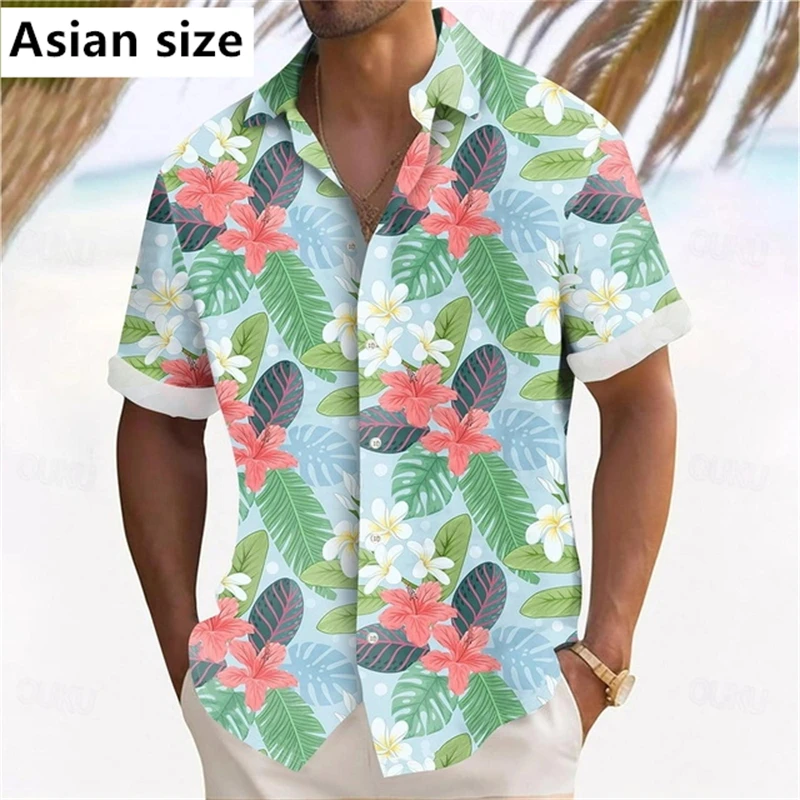 2025 New Summer Men's Shirt Hawaiian Tropical Flowers Palm Leaf Graphic Printed Shirts Short Sleeve Tops Casual Button Up Shirts
2025 New Summer Men's Shirt Hawaiian Tropical Flowers Palm Leaf Graphic Printed Shirts Short Sleeve Tops Casual Button Up Shirts