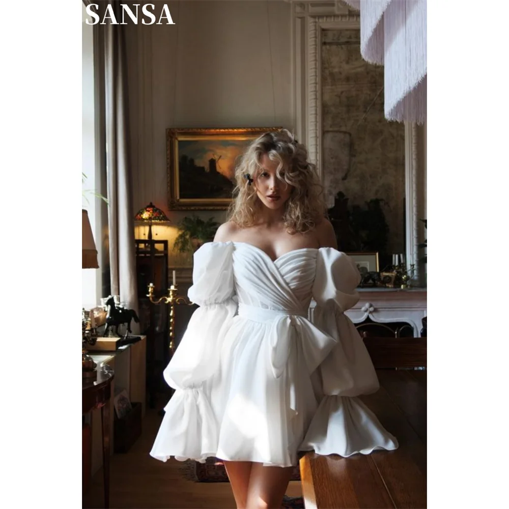 Sansa White Puffy Sleeves Knee-Length V Neck Party Dresses Pleats Clubbing Evening Dress Mini Sweetheart vestidos de fiesta 2024
Sansa White Puffy Sleeves Knee-Length V Neck Party Dresses Pleats Clubbing Evening Dress Mini Sweetheart vestidos de fiesta 2024