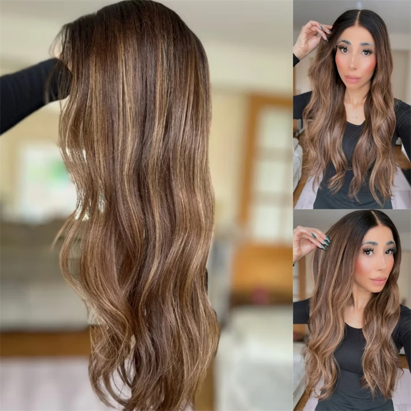 Glueless Wig 13x4 Middle Part Ombre Blonde Brown Women Wig Synthetic Soft HD Lace Frontal Wig 26 Inches Soft Long Wave Wig Party
Glueless Wig 13x4 Middle Part Ombre Blonde Brown Women Wig Synthetic Soft HD Lace Frontal Wig 26 Inches Soft Long Wave Wig Party