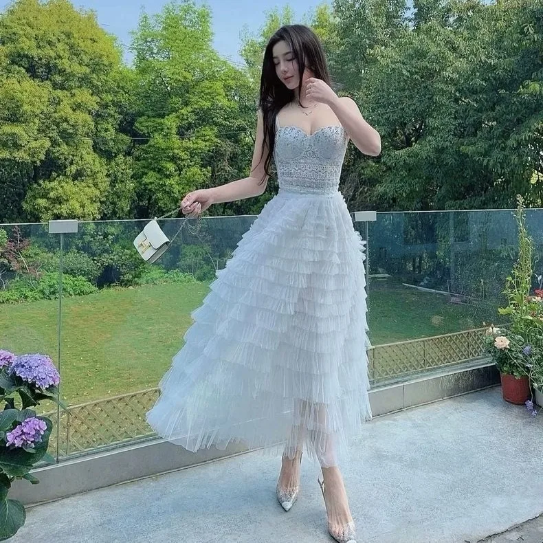 Новинка 2023 года, блестящее пышное платье в стиле Bai Fumei со сверкающими бриллиантами для женщин, модный комплект для вечеринки, дня рождения, вечера
Новинка 2023 года, блестящее пышное платье в стиле Bai Fumei со сверкающими бриллиантами для женщин, модный комплект для вечеринки, дня рождения, вечера