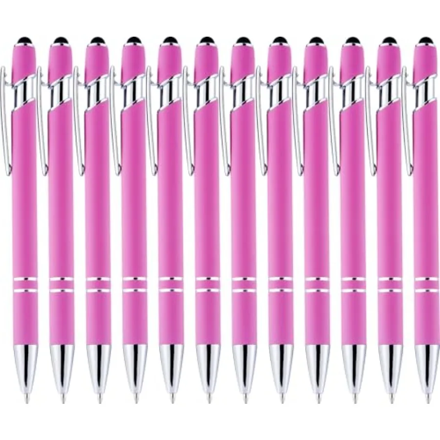 12 Pack Pink Ballpoint Pen with Stylus Tip, 1.0 mm Black Ink Smooth Writing Pens, Metal Stylus Pens for Touch Screens
12 Pack Pink Ballpoint Pen with Stylus Tip, 1.0 mm Black Ink Smooth Writing Pens, Metal Stylus Pens for Touch Screens