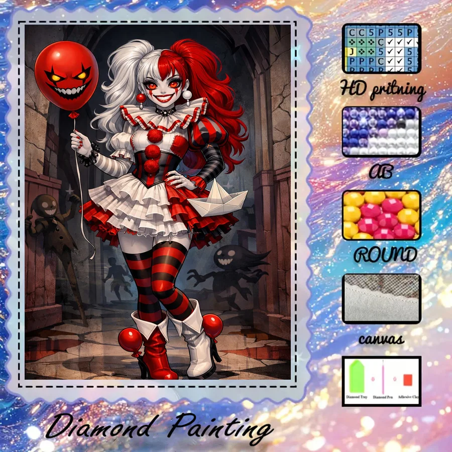 1pc-5D-DIY-Flocking Cloth-Special Drill-Diamond Painting Set-Clown Girl-Mosaic-Diamond Art
1pc-5D-DIY-Flocking Cloth-Special Drill-Diamond Painting Set-Clown Girl-Mosaic-Diamond Art