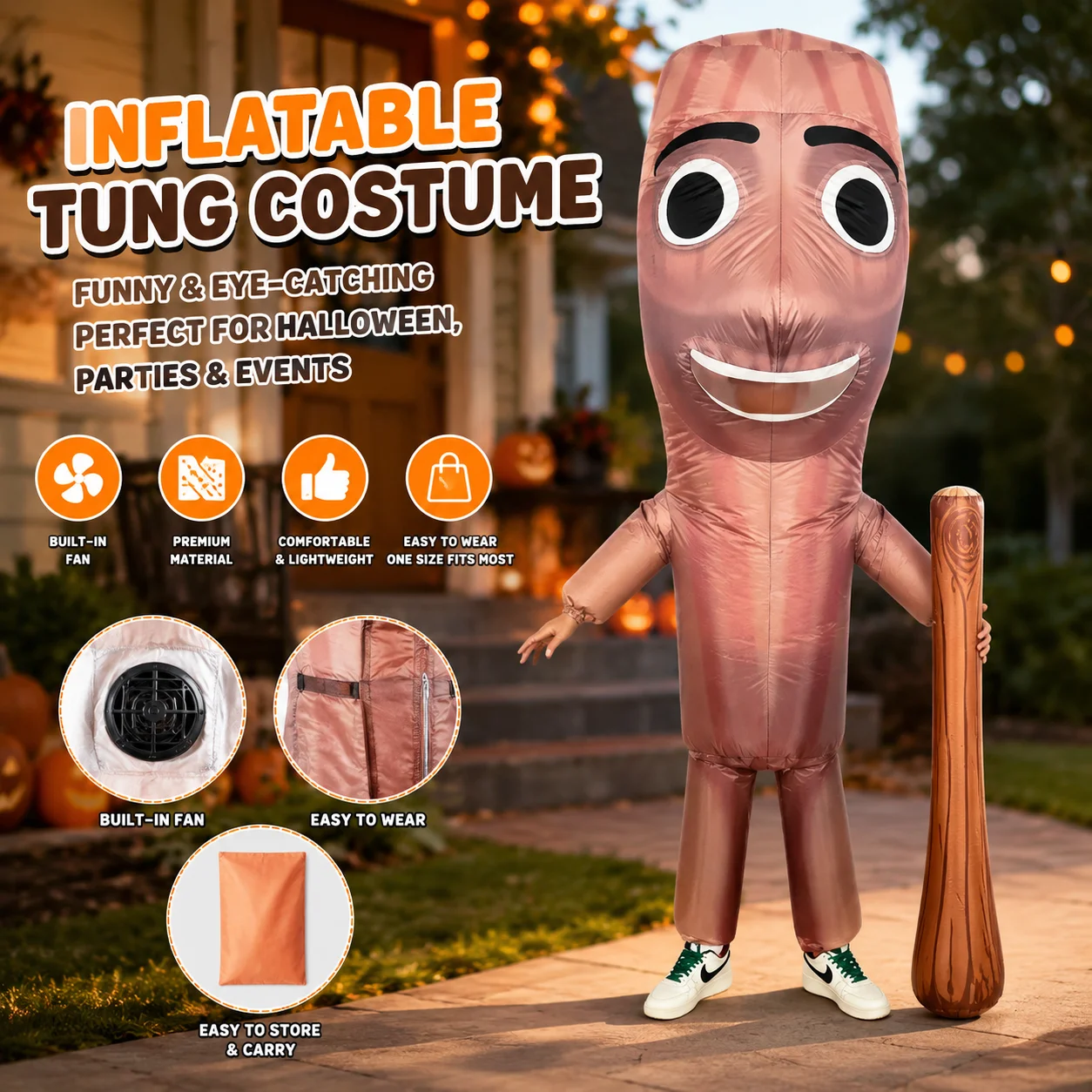 Funny Inflatable Full Body Costume for Adults, Party Cosplay Outfit for Halloween Carnival and Events
Funny Inflatable Full Body Costume for Adults, Party Cosplay Outfit for Halloween Carnival and Events