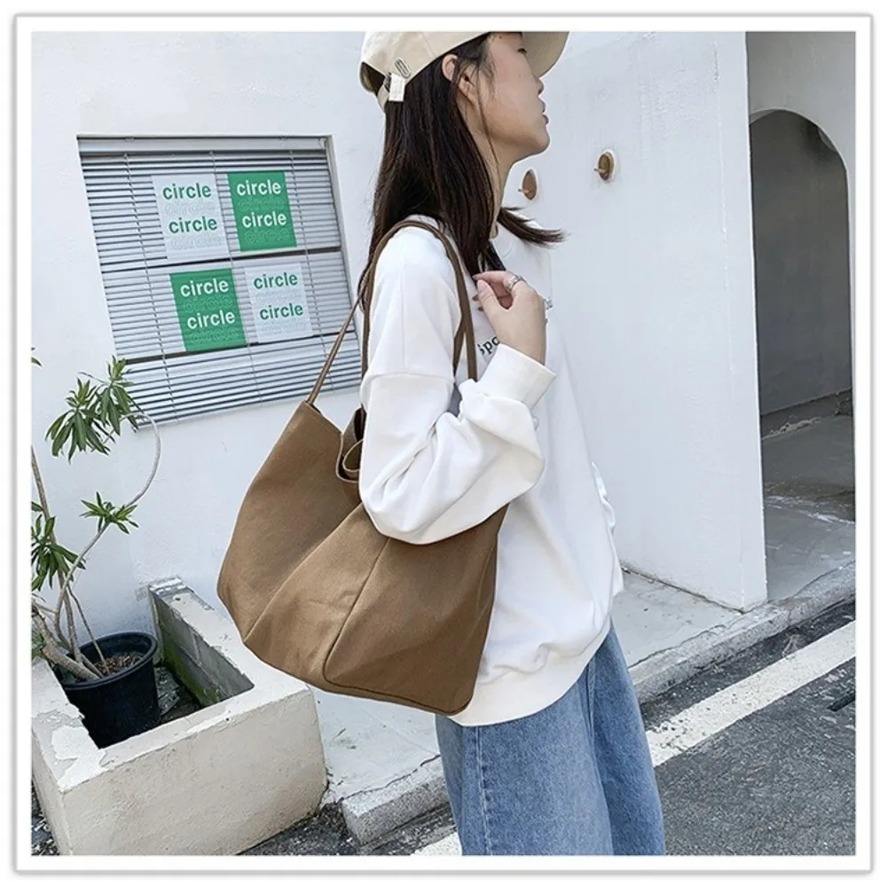 Versatile Women's Travel Shoulder Bag Solid Color Large Capacity Canvas Shopper Tote Casual Grocery Bag
Versatile Women's Travel Shoulder Bag Solid Color Large Capacity Canvas Shopper Tote Casual Grocery Bag