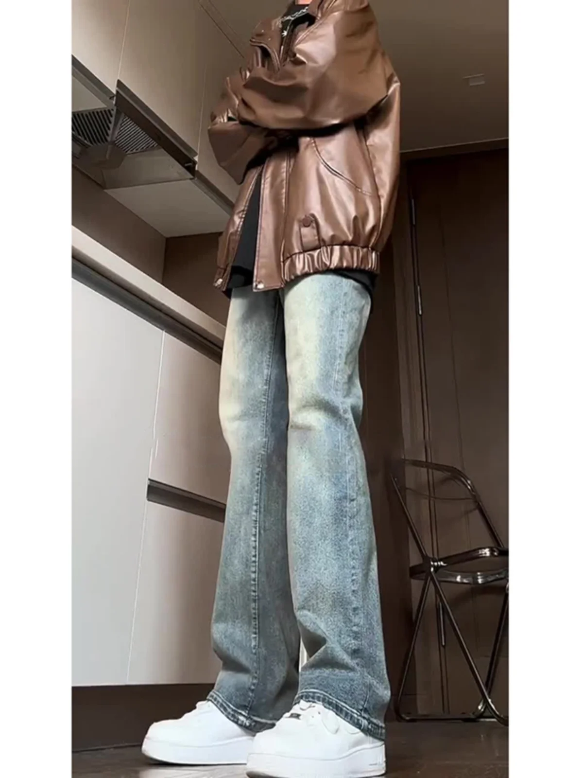 Light Blue Men's Jeans High Waist Extended Straight Leg Vintage American Style Tall Size Micro Flared Pants Youth Trend
Light Blue Men's Jeans High Waist Extended Straight Leg Vintage American Style Tall Size Micro Flared Pants Youth Trend