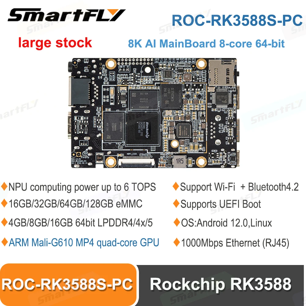 Смартфон ROC-RK3588S-PC Rockchip RK3588 8K AI материнская плата 8-ядерный 64-разрядный 4 ГБ/8 ГБ/16 ГБ LPDDR4 NPU 6Tops Поддержка Android Debian11AIoT
Смартфон ROC-RK3588S-PC Rockchip RK3588 8K AI материнская плата 8-ядерный 64-разрядный 4 ГБ/8 ГБ/16 ГБ LPDDR4 NPU 6Tops Поддержка Android Debian11AIoT