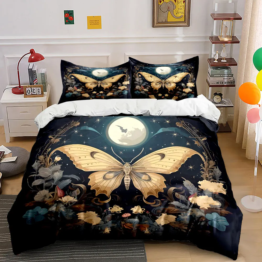 "Elegant Moonlit Butterfly Design Set" kid's and adults' bedroom decor, Exquisite three-piece bedding set gift
"Elegant Moonlit Butterfly Design Set" kid's and adults' bedroom decor, Exquisite three-piece bedding set gift