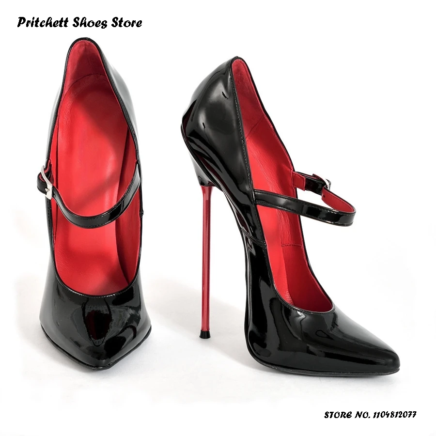 Women's Patent Leather Strap Pumps Sexy Pointed Toe Thin High Heels Plus Size Shoes Spring Summer Shallow Buckle Strap Stilettos
Women's Patent Leather Strap Pumps Sexy Pointed Toe Thin High Heels Plus Size Shoes Spring Summer Shallow Buckle Strap Stilettos