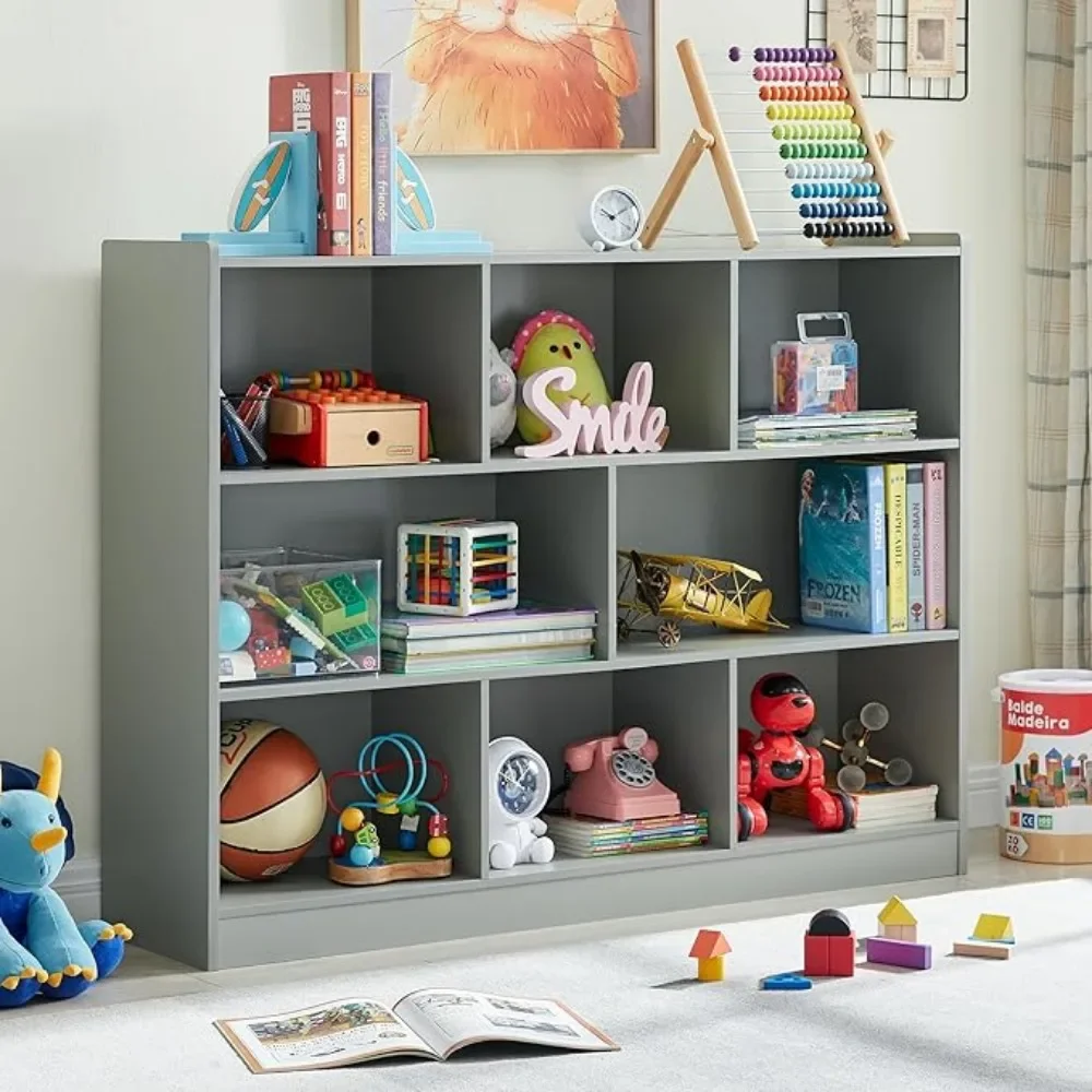 3-Tier Bookshelf, 8-Section Wooden Bookcase with Anti-Tilt Device, Modern Storage Cabinet for Living Room, Bedroom, Grey
3-Tier Bookshelf, 8-Section Wooden Bookcase with Anti-Tilt Device, Modern Storage Cabinet for Living Room, Bedroom, Grey