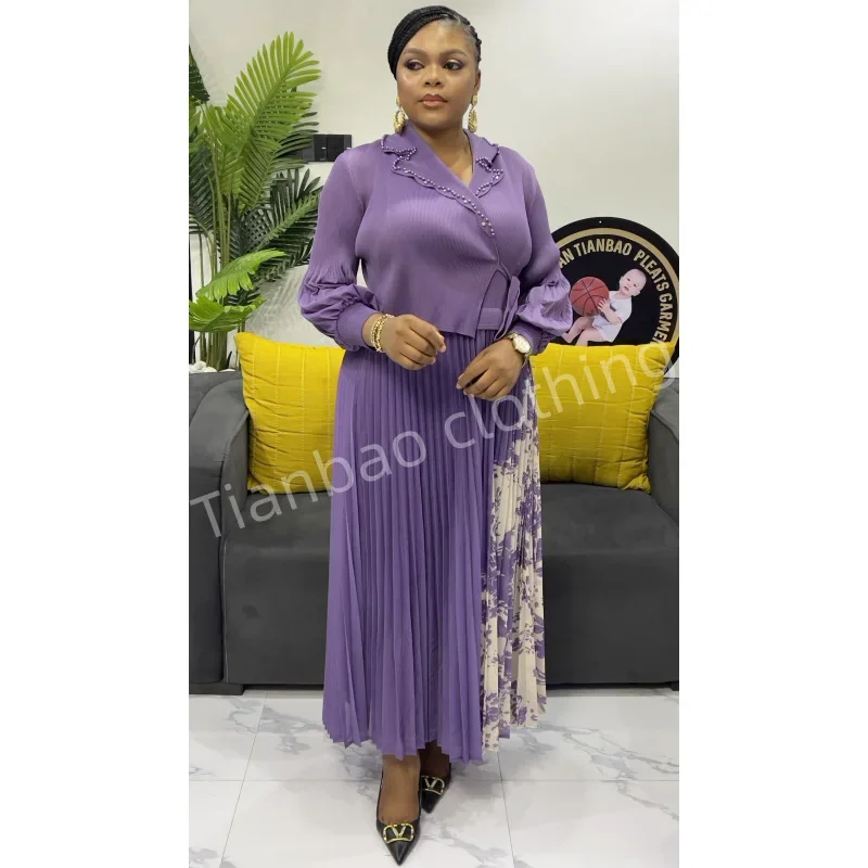 Miyake Style Pleated Dress for Women 2025 New Fashion Printed Bead Lace-up Puff Sleeve Loose Large Size Pleated Skirt
Miyake Style Pleated Dress for Women 2025 New Fashion Printed Bead Lace-up Puff Sleeve Loose Large Size Pleated Skirt