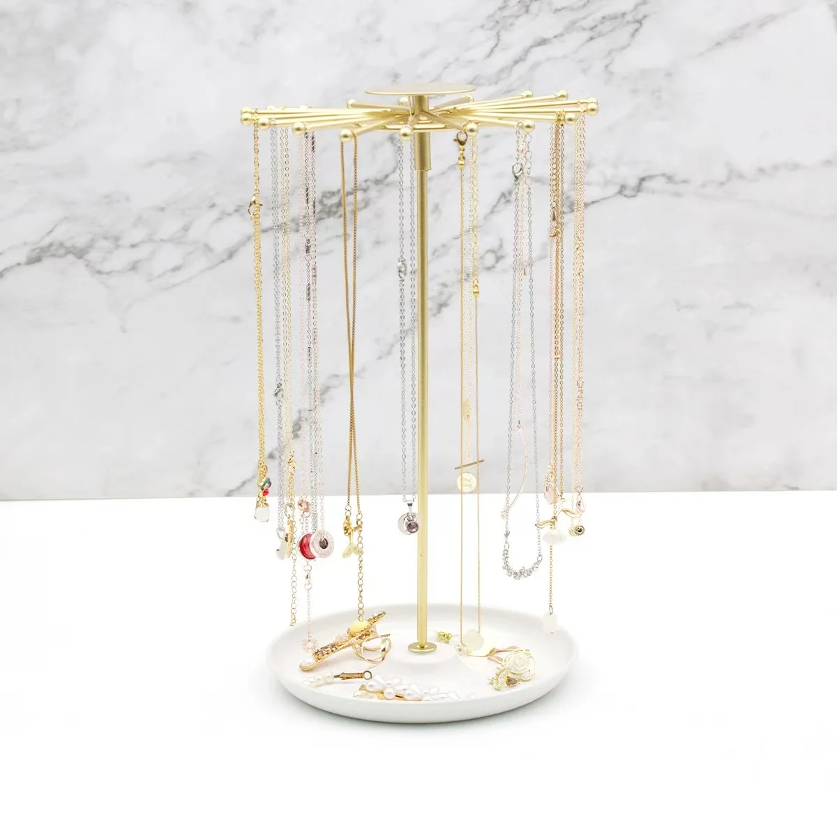 New Ironwork DIY Desktop Chassis Rotatable Jewelry Rack Suitable For Necklace Organizing Storage Rack Chassis Can Store Watches
New Ironwork DIY Desktop Chassis Rotatable Jewelry Rack Suitable For Necklace Organizing Storage Rack Chassis Can Store Watches