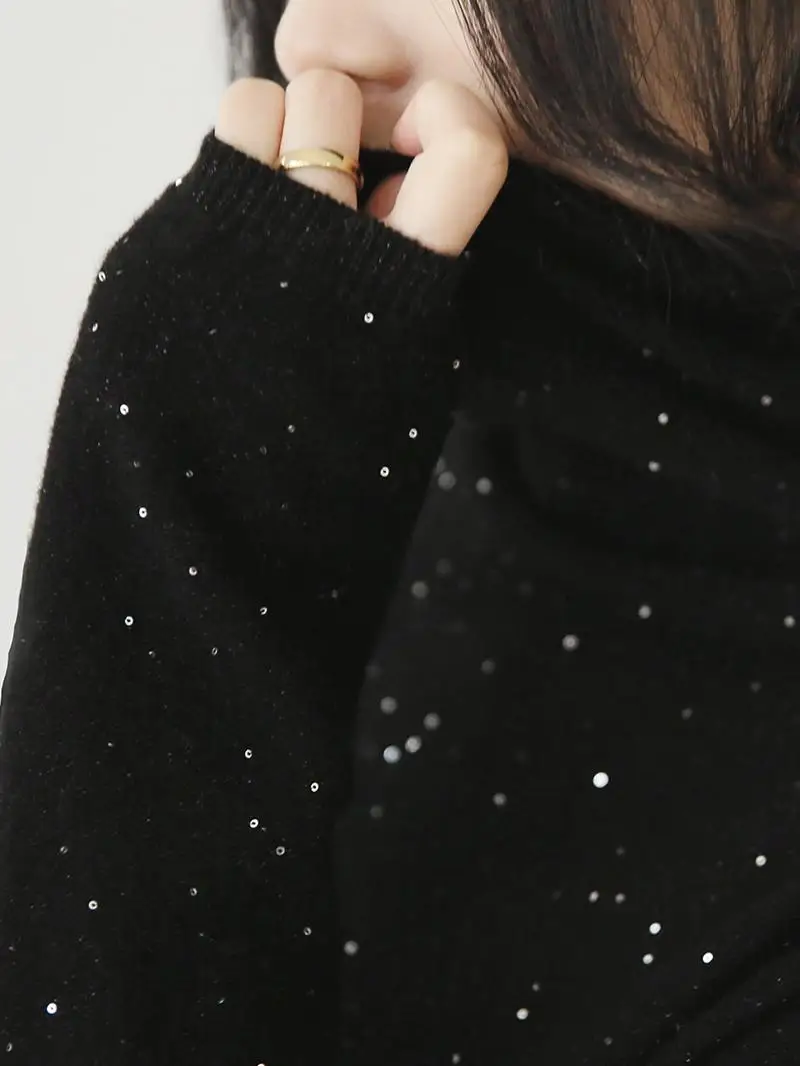 Ультра-мягкий шерстяной женский свитер с блестящим базовым слоем, осенне-зимний вязаный повседневный облегающий свитер, чистый цвет
Ультра-мягкий шерстяной женский свитер с блестящим базовым слоем, осенне-зимний вязаный повседневный облегающий свитер, чистый цвет