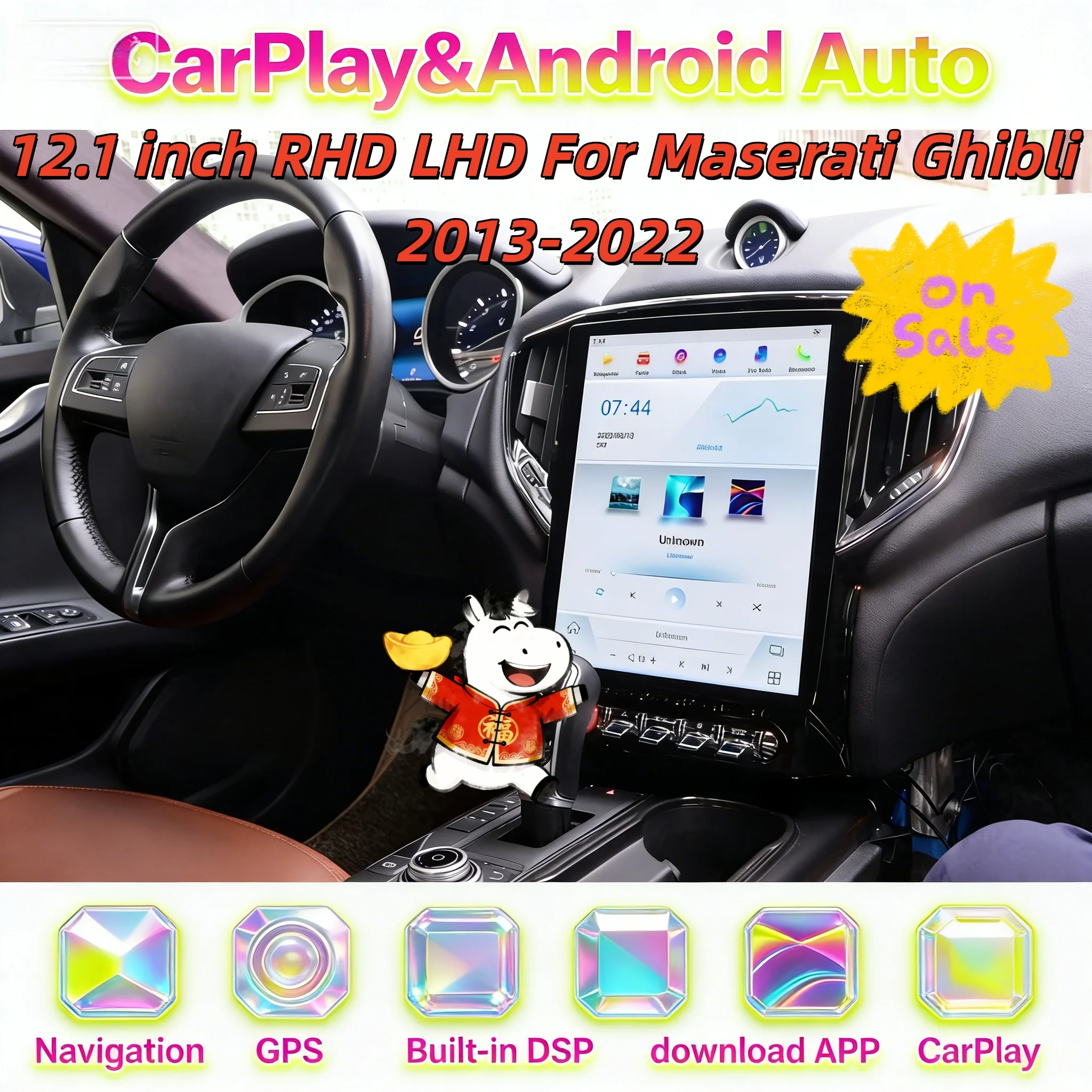 12.1 Inch Multimedia PlayerWireless CarPlay Android 13 For Maserati Ghibli 2013-2022 Radio Car Auto Stereo GPS Navigation
12.1 Inch Multimedia PlayerWireless CarPlay Android 13 For Maserati Ghibli 2013-2022 Radio Car Auto Stereo GPS Navigation
