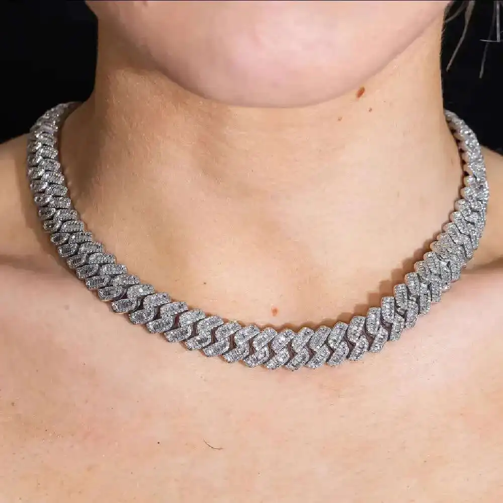 Classic Fashion Jewelry Necklace Women 10mm Cuban Link Chain Baguette d Color Moissanite 925 Sterling Silver Hip Hop Necklace
Classic Fashion Jewelry Necklace Women 10mm Cuban Link Chain Baguette d Color Moissanite 925 Sterling Silver Hip Hop Necklace