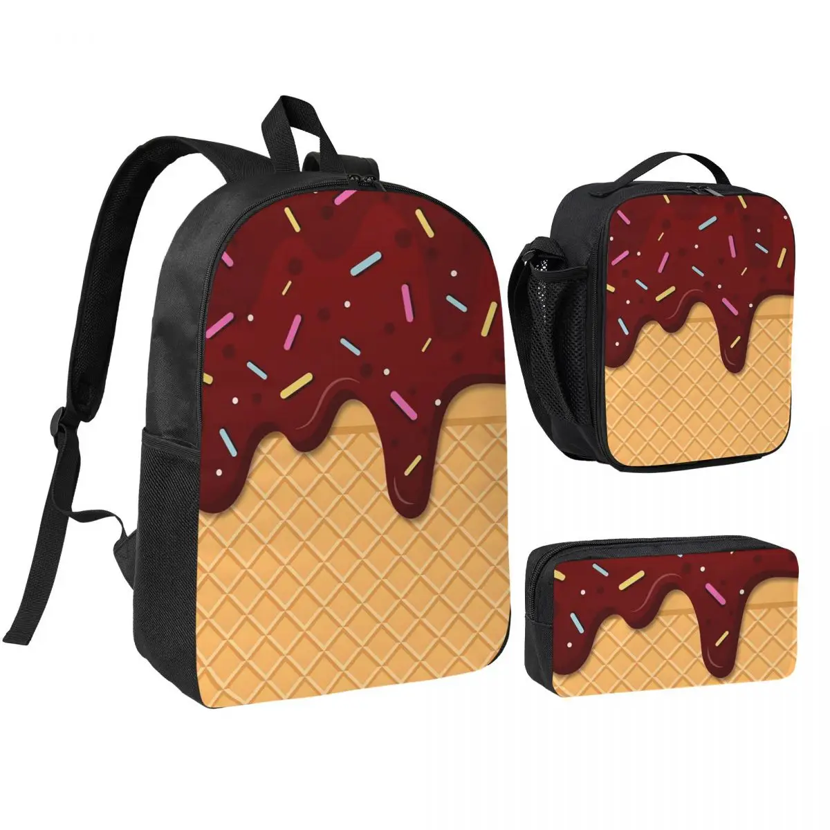 Ice Cream Waffle With Chocolate Backpack Boys Girls BookBag School Bag Laptop Shoulder Bags 3ps Insulated Lunch Bag Pencil Case
Ice Cream Waffle With Chocolate Backpack Boys Girls BookBag School Bag Laptop Shoulder Bags 3ps Insulated Lunch Bag Pencil Case