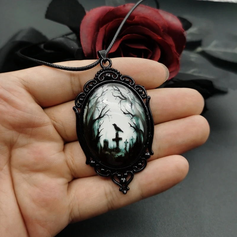 Gothic Crow Forest Charm Necklace Cross Crow Pendant Necklace Mystic Witch Jewelry Gift Accessories Rope Chain Goth Crow Choker
Gothic Crow Forest Charm Necklace Cross Crow Pendant Necklace Mystic Witch Jewelry Gift Accessories Rope Chain Goth Crow Choker