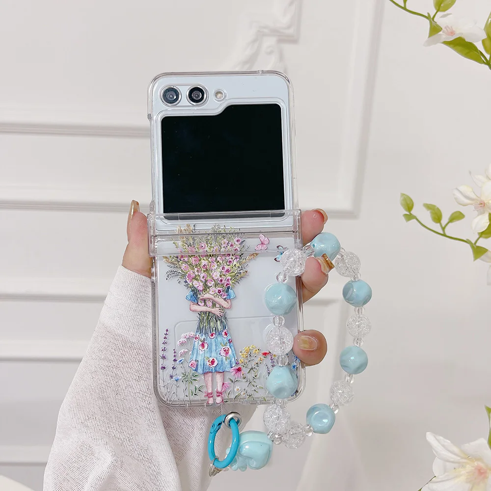 For Samsung Galaxy Z Flip 5 4 3 Case Flowers Painted Bracelet Transparent Shockproof Protection PC Hard Back Case Accessories
For Samsung Galaxy Z Flip 5 4 3 Case Flowers Painted Bracelet Transparent Shockproof Protection PC Hard Back Case Accessories