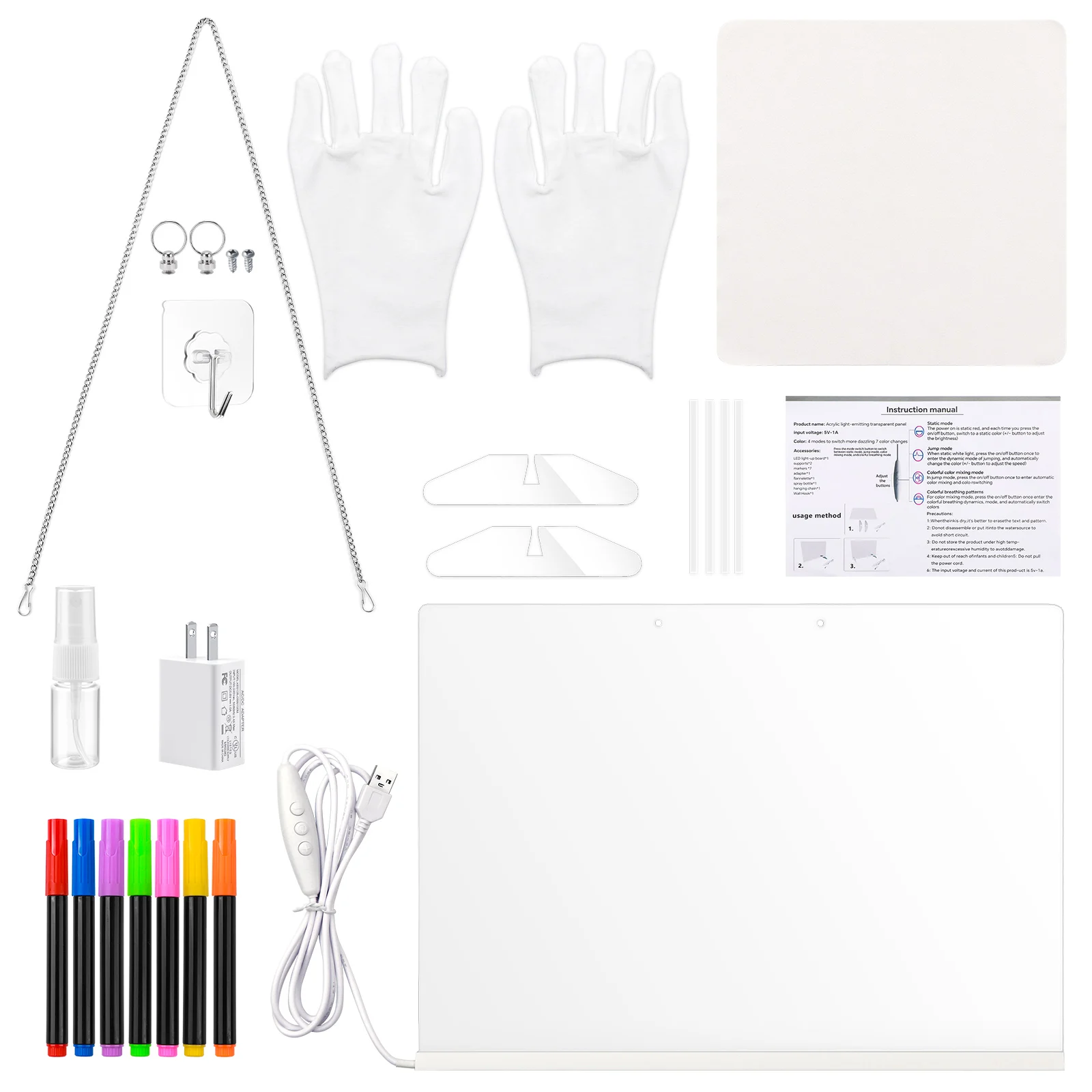 LED Note Board With Night Light Colorful 7 Pens DIY Acrylic Message Board Children's Drawing Board For Kids Birthday Gift
LED Note Board With Night Light Colorful 7 Pens DIY Acrylic Message Board Children's Drawing Board For Kids Birthday Gift