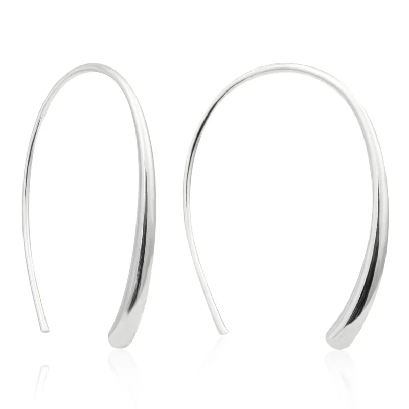 Handmade 925 Sterling Silver Pull - Through Earrings! Hypoallergenic Open Hoops with Drop Dangle Design.
Handmade 925 Sterling Silver Pull - Through Earrings! Hypoallergenic Open Hoops with Drop Dangle Design.