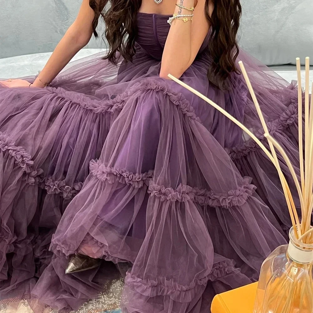 Customized Purple Prom Dresses Long Strapless A Line Tulle Women Formal Evening Dress Wedding Guest Birthday Party Gown 2025
Customized Purple Prom Dresses Long Strapless A Line Tulle Women Formal Evening Dress Wedding Guest Birthday Party Gown 2025