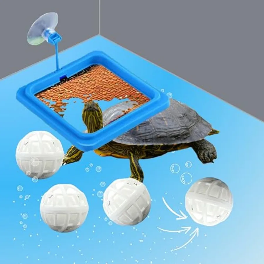 Square Turtle Feeding Ring with Suction Cup and 4 Pcs Nitrifying Balls Set, Fish Food Holder and Aquatic Toys for Turtles Torto
Square Turtle Feeding Ring with Suction Cup and 4 Pcs Nitrifying Balls Set, Fish Food Holder and Aquatic Toys for Turtles Torto