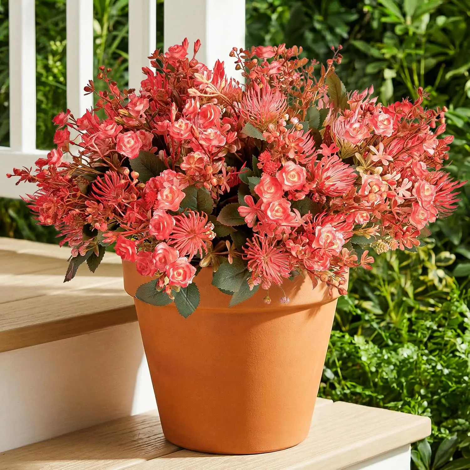 Artificial Flowers Plants for Outdoors, Fake Rose Flowers Pink Chrysanthemum Faux Flower for Garden Porch Windowbox Fron
Artificial Flowers Plants for Outdoors, Fake Rose Flowers Pink Chrysanthemum Faux Flower for Garden Porch Windowbox Fron