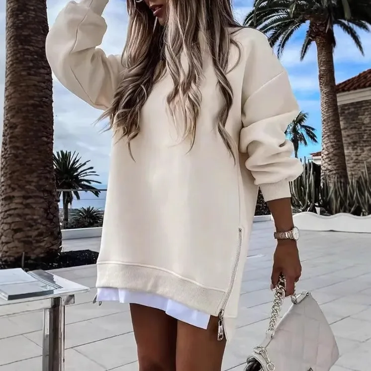 Elegant Hoodie for Women New 2024 Autumn and Winter Fashion Splicing Side Zipper Design Long Sleeves Pullover Tops Streetwear
Elegant Hoodie for Women New 2024 Autumn and Winter Fashion Splicing Side Zipper Design Long Sleeves Pullover Tops Streetwear
