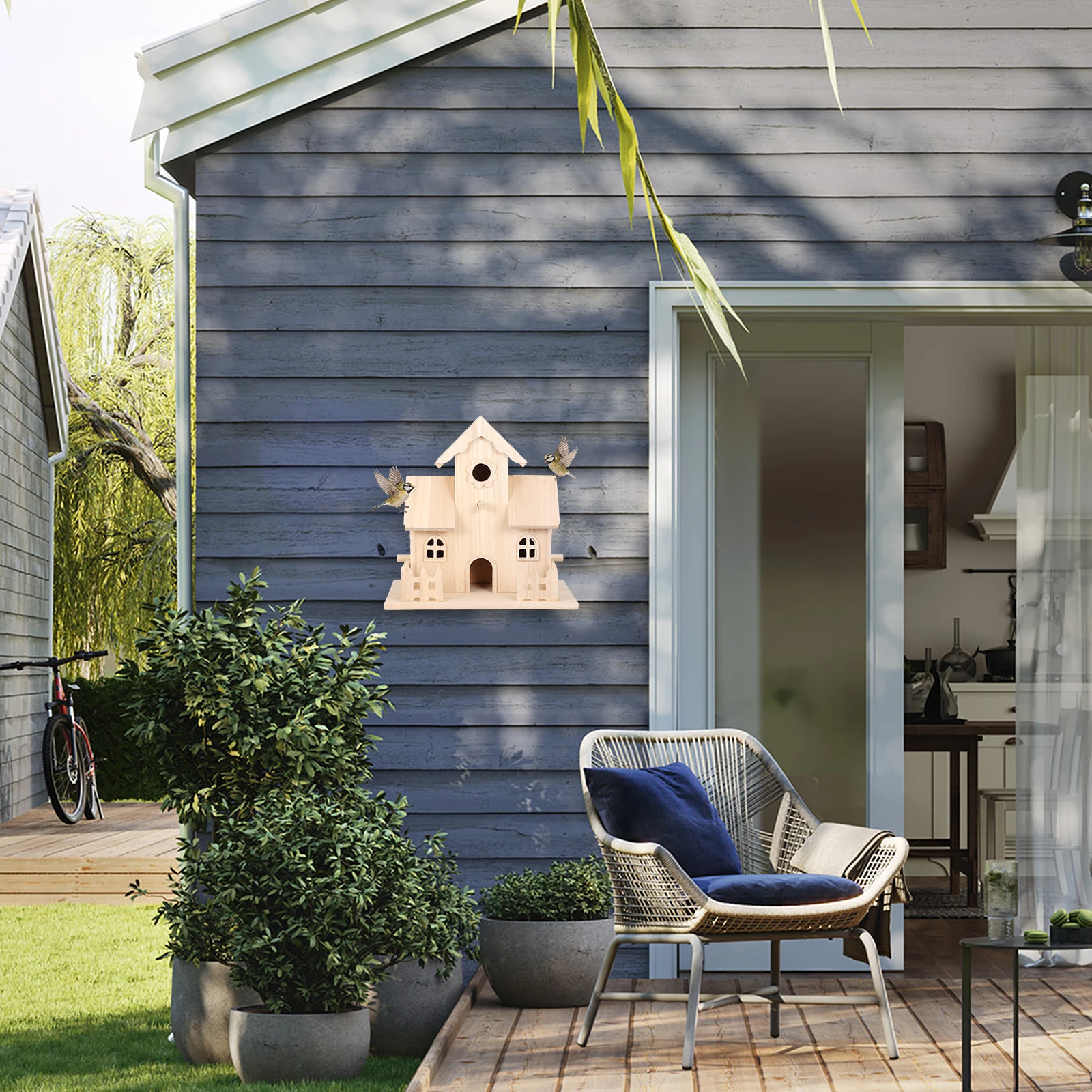 Wooden Birdhouse For Pet Birds Small Furry Animals Natural Wood Box Garden Indoor Ornament Simulation Nest Craft
Wooden Birdhouse For Pet Birds Small Furry Animals Natural Wood Box Garden Indoor Ornament Simulation Nest Craft