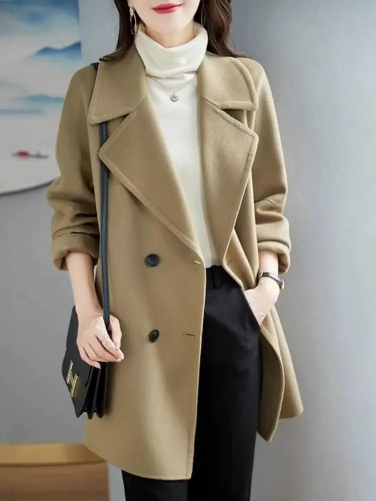Loose Long Woolen Coats Women Lapel Double Breasted Full Sleeve Pockets 2024 Autumn Winter Casual Outwears Street Wear
Loose Long Woolen Coats Women Lapel Double Breasted Full Sleeve Pockets 2024 Autumn Winter Casual Outwears Street Wear
