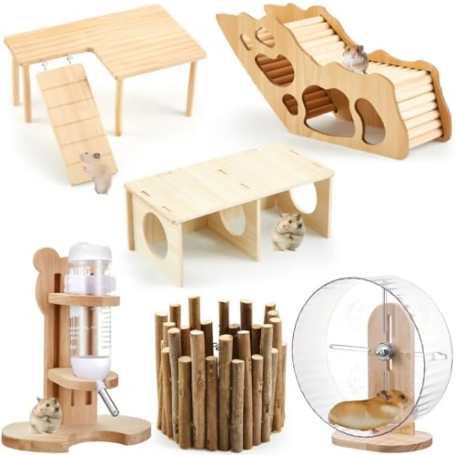 【Spot goods】6 Pcs Hamster Toys Set Maze Wood House Climbing Ladder Wooden Bridge Tunnel Toy Platform Silent Exercise Running Wh
【Spot goods】6 Pcs Hamster Toys Set Maze Wood House Climbing Ladder Wooden Bridge Tunnel Toy Platform Silent Exercise Running Wh