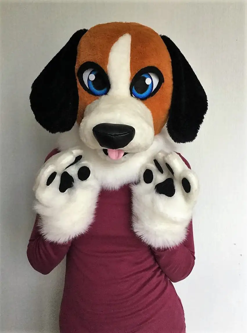 Beagle Dog Fursuit Head, Hand Paws Husky Wolf Mascot Costume Head Hand Gloves Halloween Christmas Fancy Party Accessories
Beagle Dog Fursuit Head, Hand Paws Husky Wolf Mascot Costume Head Hand Gloves Halloween Christmas Fancy Party Accessories