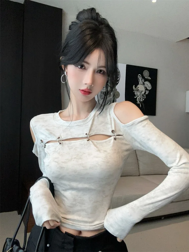 Spring Autumn Korean Design round Neck Splice Long Sleeve Shoulder Digging Super Slimming Sexy Camouflage T-Shirt Women's INS
Spring Autumn Korean Design round Neck Splice Long Sleeve Shoulder Digging Super Slimming Sexy Camouflage T-Shirt Women's INS